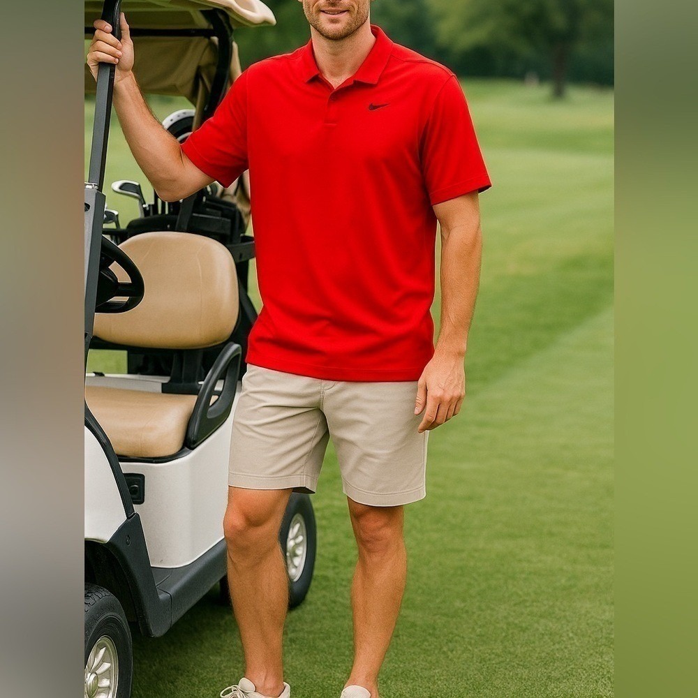 Nike Red Dri-Fit Short Sleeve Polo Shirt Top